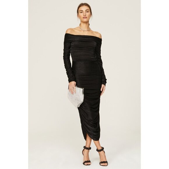 Bronx and Banco Amara Midi Dress Black Womens 8 Large - Picture 1 of 11
